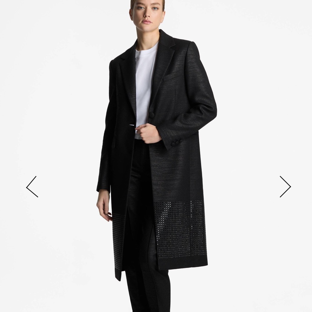 St John Metallic Twill Long Jacket